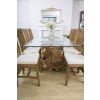 1.8m Reclaimed Teak Root Rectangular Block Dining Table with 8 Santos Chairs - 8